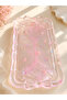 Mini, Transparent Pink Bow Decorative Tray, Glittery Floral Jewelry Perfume Makeup Organizer Presentation Tray - 3