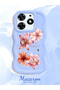 Tecno Spark 10 Pro Compatible Case Camera Protector Blue Silicone Couple Phone Case Floral Pattern - 2