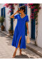 All-Day Elegance - Women's V-Neck A-Line Comfortable Viscose Dress - 3