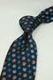 Navy Blue Floral Pattern Italian Silk Tie İk2494 - 3