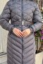 Roselia Long Quilted Coat Gray 6157 - 3
