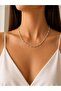 Gold Detailed Evil Eye Bead Figure Necklace