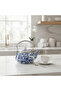 Blue Enamel Kettle With Floral Arabesque Design - 2.5 Litre - 4