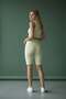 Women's Beige Camisole High Waist Stretchy Short Basic Biker Sports Leggings - 2003 - 6