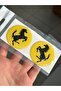 Motorcycle Reflector Sticker Round Ferrari Ati Label /Yellow Resin Filled - 2