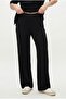 Women's River Modal Touch Tie-Detail Blouse Elastic Waist Wide-Leg Pants Black Top and Bottom Set - 4