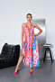 Long Oversized Dress with Halter Neck Detail and Backless Slit - 2