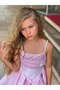 Stone-Embellished Children's Dress with Trail - 4
