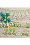 Party Top Bottom Set , Dinosaur Pattern, Green-Multicolor