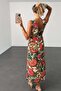 Green V-Neck Midi Dress 0094 - 3