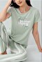 Women's Cotton Modal Blend Crew Neck Short Sleeve Pajama Set - 4