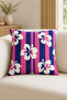 Set of 4 Decorative Throw Pillow Covers Pink Navy Blue Shark and Tropical Floral Pattern (Double Sided) - 5
