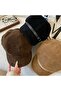 Women's Suede Marine Hat Leather Belt Gold Buckle Retro Brush Hat 3 Colors - 6