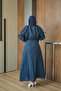 Women's Skirt with Laces, Self-Striped, Inner Lining, Tulle Fabric Set, Navy Blue - 5