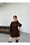 Women's Oversize Long Sweater and Flared Mini Skirt Knitwear Top and Bottom Set - Standard - 2