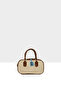 Tan Women's Straw Decorated Cylinder Bag M000008800 - 3