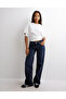 Navy Blue Low Waist Wide Leg Jeans - 2