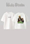 Charles Oliveira_2 Design Back Printed Cotton White Oversize T-Shirt