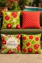 Pomegranate Themed Patterned 4-Piece Throw Pillow Cover Set