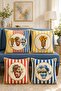 Flowers in a Vase Patterned 4-Piece Throw Pillow Cover Set - 2