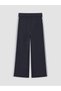 Ozmarka New Season Navy Blue Wide-Leg Women's Sweatpants with Stripes on the Sides - 7