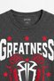 Regular Fit T-Shirt Roman Reigns Greatness Aslan Gym Sports Fitness Anthracite Melange - 2