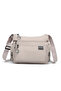 Beige Medium Size Multi-Pocket Waterproof Ultra Light Fabric Women's Crossbody Bag