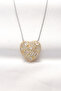 316L Steel Double Color Zircon Stone Heart Necklace