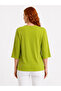 Women's Relaxed Fit Green Oversize Basic Blouse - 2