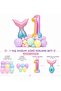 Mermaid Birthday Decoration Set 1-9 Years Old Number Balloon Macaron Balloon Party Decoration Set - 2