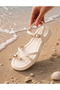 Women's Flip-Flop Sandals with Cross Straps, Short Block Heels, Stylish, Comfortable, Casual Summer Sandals - 3