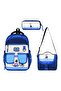 Multi-Compartment'Kids Bags' Cover with Astronaut Print, Orthopedic School Bag, Lunch Box and Pencil Case, 3-Piece School Bag Set