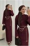 Women's Lined Transparent Knitted Long Dress