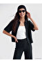 Xside Black Oversize Muslin Women's Shirt