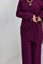 Women's Gold Buckle Drawstring Set Purple - 2