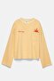 Oversize çizgili grafikli sweatshirt - 7