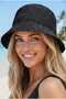 Women Straw Weave Bucket Hat Crochet Bohemian Beach and Sun Hat - 6