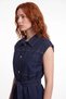 Kemerli Denim Mini Gömlek Elbise - 4