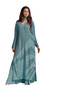 Blue-Green Faux Georgette Kameez Salwar Dupatta - HRT2612 | Blue-Green-Size:L-40-Inches