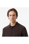 Classic Fit Long Sleeve Polo Collar Men's Brown T-Shirt - 4