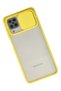 Aconcept Galaxy A12 Case Palm Frosted Camera Sliding Silicone (230514) - Yellow - 2