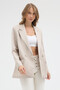 Kruvaze Closed-Front Thin Striped Modern Fit Linen Jacket # Ck26010 - 4