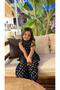 Girl's Polka Dot Set |   Sleeveless Blouse and Wide-Leg Pants 2-Piece Summer Stylish Combination / Black - 3