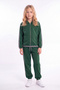Girl's Stripe Detailed Zippered Hooded Double Pocket Tracksuit Set - 3