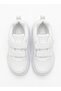 Kids White Velcro School Sneakers - 5