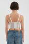Women's Handcrafted Detailed Corset with Covered Chest Part and Strap Design - 3