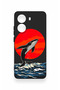 Poco X7 Pro Compatible Red Sun Whale Pattern Silicone Case - 2