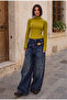 Women's Denim Color 2W6-8 Barrel Fit Super Loose Cut Special Design Denim Jeans - 3