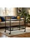 2 Tier Serving Trolley with Clear Glass Shelves, Welded Metal Frame Bar Cart with Lockable Wheels - 5