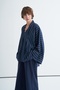 Women's Organic Cotton Striped Cape Blouse Dark Navy Blue - 2